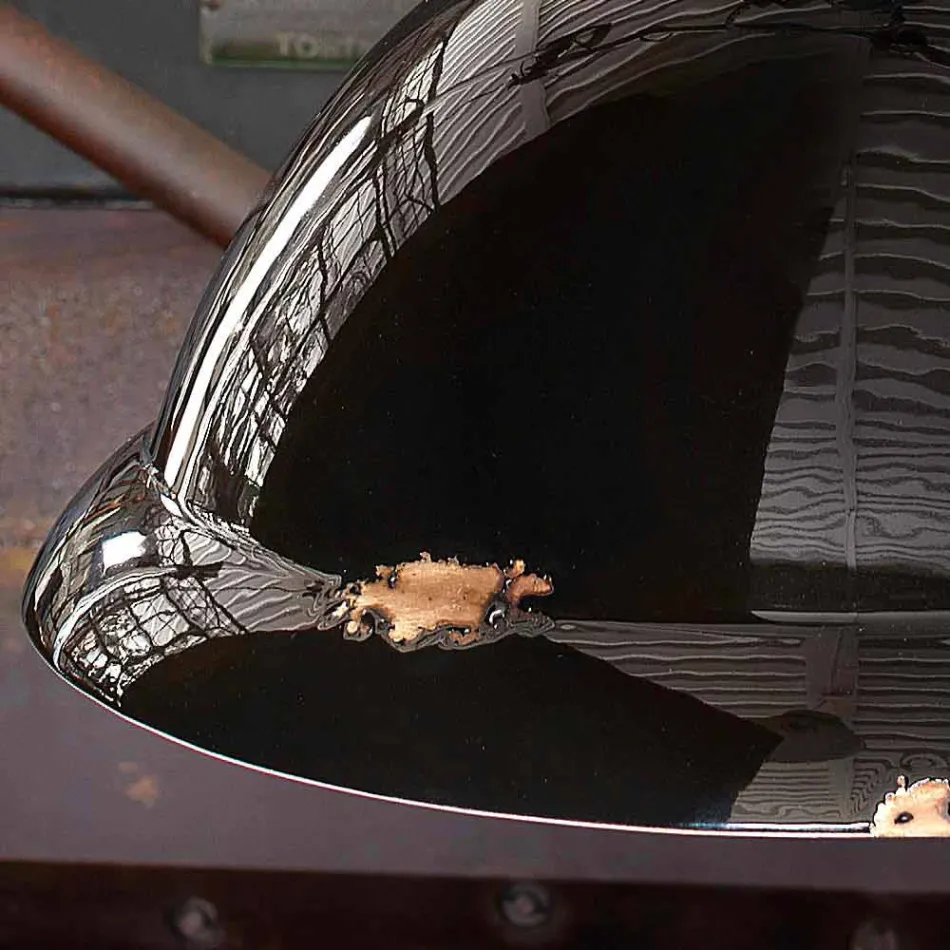 Żyrandol Dzwon rocznika ceramiki i metalu Angela Ferroluce Viadurini