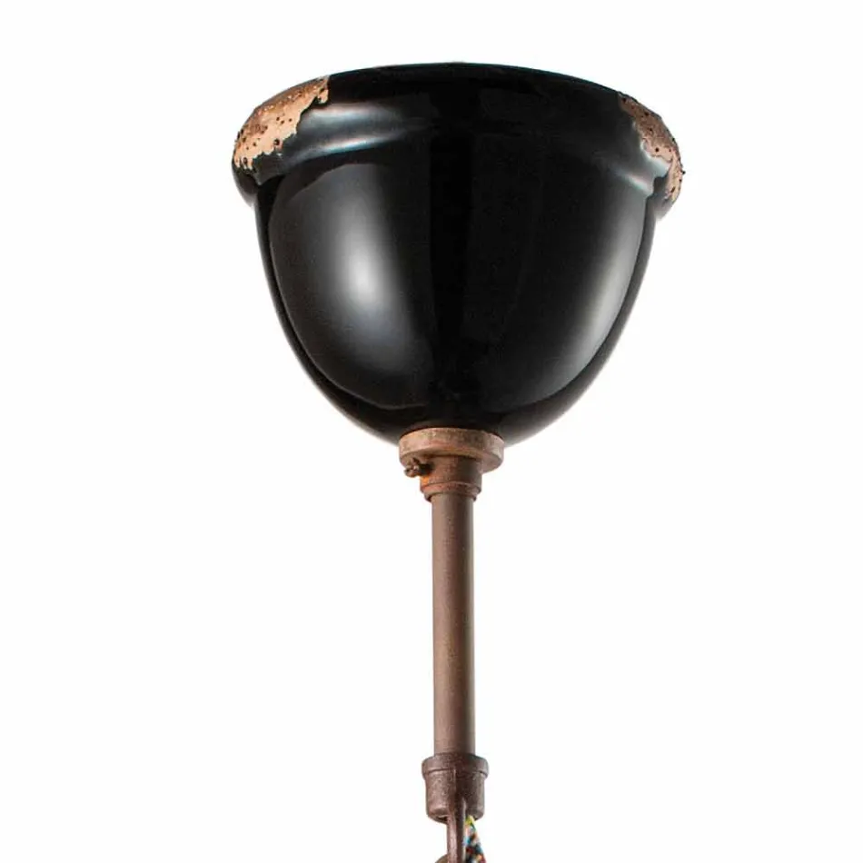 Żyrandol Dzwon rocznika ceramiki i metalu Angela Ferroluce Viadurini