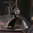 Żyrandol Dzwon rocznika ceramiki i metalu Angela Ferroluce Viadurini