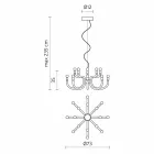 Żyrandol wiszący z 16 lub 32 żarówkami w kolorze białym lub czarnym aluminium - Alviso Viadurini