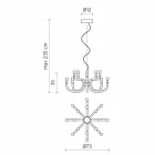 Żyrandol wiszący z 16 lub 32 żarówkami w kolorze białym lub czarnym aluminium - Alviso Viadurini