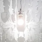 Lampa wisząca z satynowego białego pleksiglasu, wyprodukowana we Włoszech - Luca Viadurini