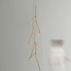 Żyrandol wiszący z unikalną drewnianą rozetą Made in Italy - Orlov Viadurini