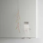 Żyrandol wiszący z unikalną drewnianą rozetą Made in Italy - Orlov Viadurini