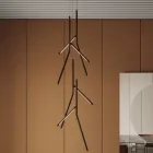 Żyrandol wiszący z unikalną drewnianą rozetą Made in Italy - Orlov Viadurini