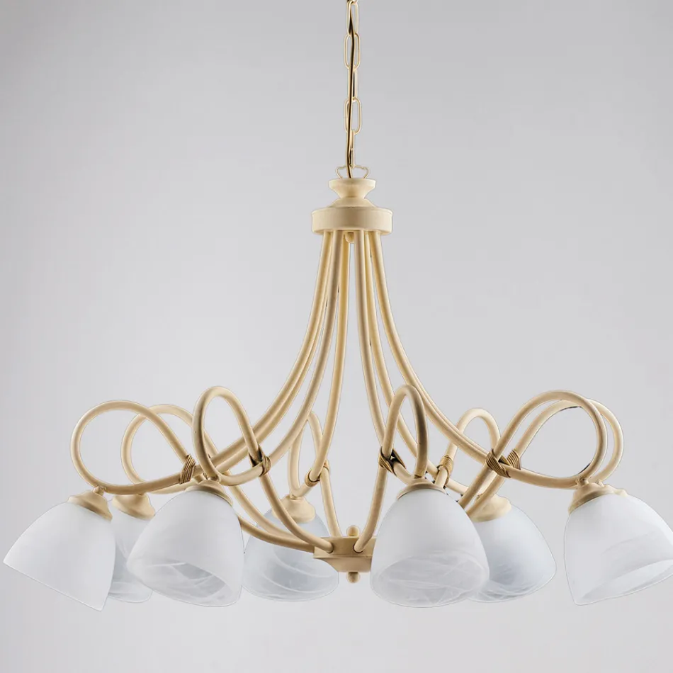 Lampa wisząca do wnętrz Cosmo Black z metalu i szkła Viadurini