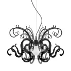 Żyrandol wiszący z nadającego się do recyklingu białego lub czarnego pleksiglasu - Sancho Viadurini