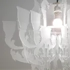 Lampa wisząca z satynowego białego pleksiglasu, wyprodukowana we Włoszech - Gea Viadurini