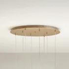 Wiszący żyrandol z metalu malowanego na złoto z 8 diodami LED - cedr Viadurini