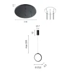 Wiszący żyrandol z metalu malowanego na złoto z 8 diodami LED - cedr Viadurini