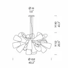 Żyrandol rzemieślniczy z 21 światłami ze szkła weneckiego, wyprodukowany we Włoszech - Diamonique Viadurini