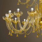Ręcznie robiony żyrandol z 28 lampkami ze szkła weneckiego i złota Made in Italy - Regina Viadurini