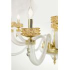 Klasyczny żyrandol 12 lamp z włoskiego luksusowego ręcznie wykonanego szkła - Saline Viadurini