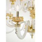 Klasyczny żyrandol 18 lamp z włoskiego luksusowego ręcznie wykonanego szkła - Saline Viadurini