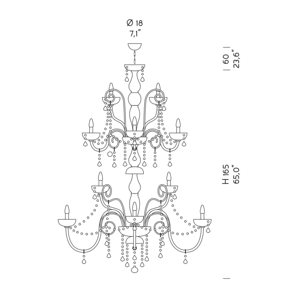 Klasyczny żyrandol 36 świateł ze szkła weneckiego Made in Italy - Florentine Viadurini