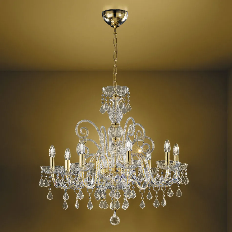 Klasyczny żyrandol 8 świateł ze szkła weneckiego Made in Italy - Florentine Viadurini