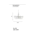 Luksusowy włoski ręcznie robiony szklany żyrandol 8 lamp - Mindful Viadurini