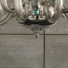 Klasyczny żyrandol 8 świateł ze szkła rzemieślniczego i kryształów - Magrena Viadurini