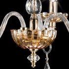 Klasyczny żyrandol w kryształ i szkło 3 lampki Belle, wykonane we Włoszech Viadurini