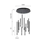 Żyrandol z 12 diodami LED z malowanego metalu i regulowanymi kablami - modrzew Viadurini