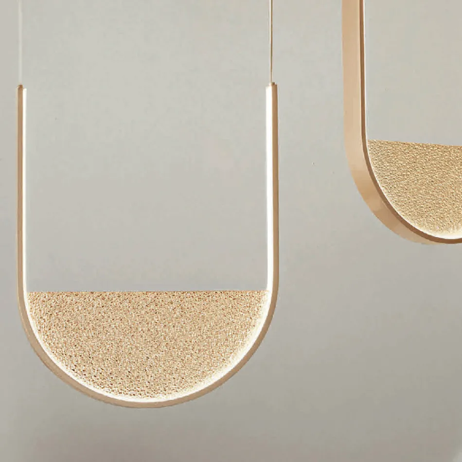 Żyrandol z 2 diodami LED z wyjmowaną wkładką ze szkła granulowanego - Catalpa Viadurini