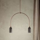 Żyrandol z 2 lampami w różnych wykończeniach Made in Italy - Lady Viadurini