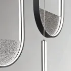 Żyrandol z 3 diodami LED z wyjmowaną wkładką ze szkła granulowanego - Catalpa Viadurini