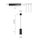 Żyrandol z 3 diodami LED z malowanego proszkowo aluminium i regulowanym kablem - Buxus Viadurini