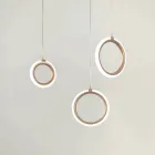 Żyrandol z 3 diodami LED z malowanego metalu i opcjonalnym szkłem - cedr Viadurini