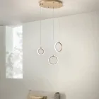 Żyrandol z 3 diodami LED z malowanego metalu i opcjonalnym szkłem - cedr Viadurini