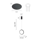 Żyrandol z 3 diodami LED z malowanego metalu i opcjonalnym szkłem - cedr Viadurini