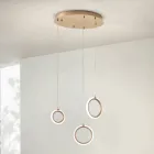 Żyrandol z 3 diodami LED z malowanego metalu i opcjonalnym szkłem - cedr Viadurini