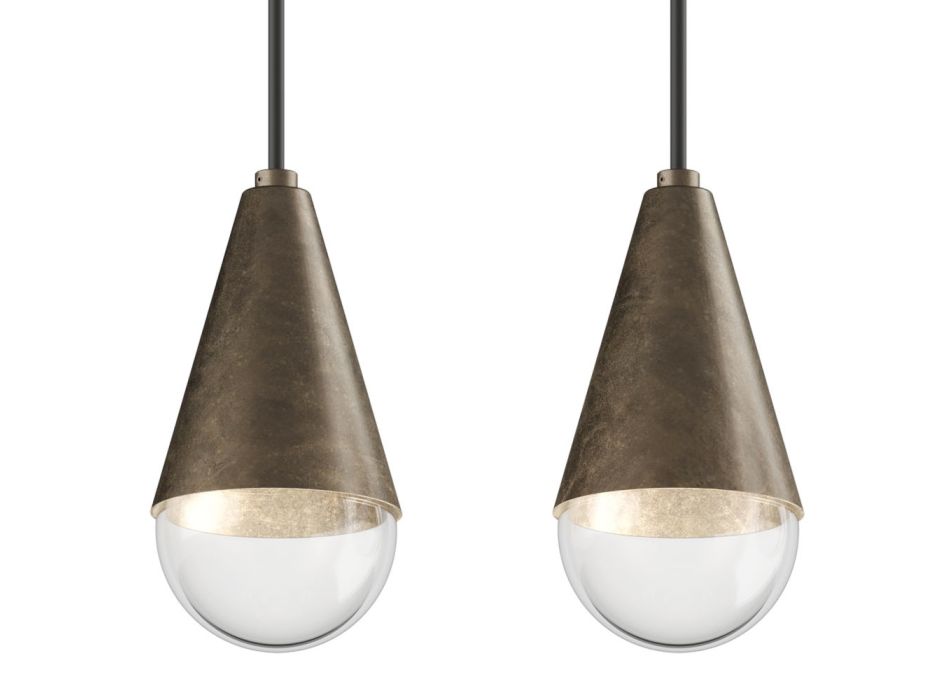 Żyrandol z 5 lampkami z żelaza i szkła Made in Italy - Cloudy Viadurini
