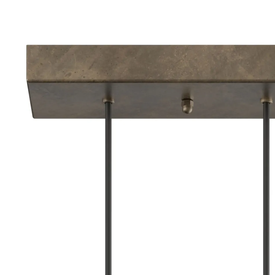 Żyrandol z 5 lampkami z żelaza i szkła Made in Italy - Cloudy Viadurini