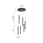 Żyrandol z 6 diodami LED z malowanego metalu i regulowanymi kablami - modrzew Viadurini