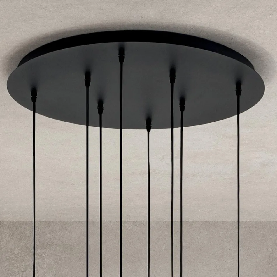 Żyrandol z 8 światłami ze szkła dmuchanego w kształcie kuli Made in Italy - Prilla Viadurini