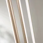 Żyrandol z 8 diodami LED z metalu malowanego na złoto i regulowanymi przewodami - pomarańczowy Viadurini