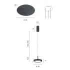 Żyrandol z okrągłą podstawą z metalu malowanego na złoto i oświetleniem LED - Grab Viadurini