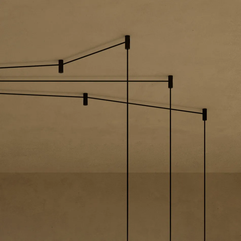 Żyrandol z cylindrami szklanymi Canneté, wyprodukowany we Włoszech - Oris Viadurini