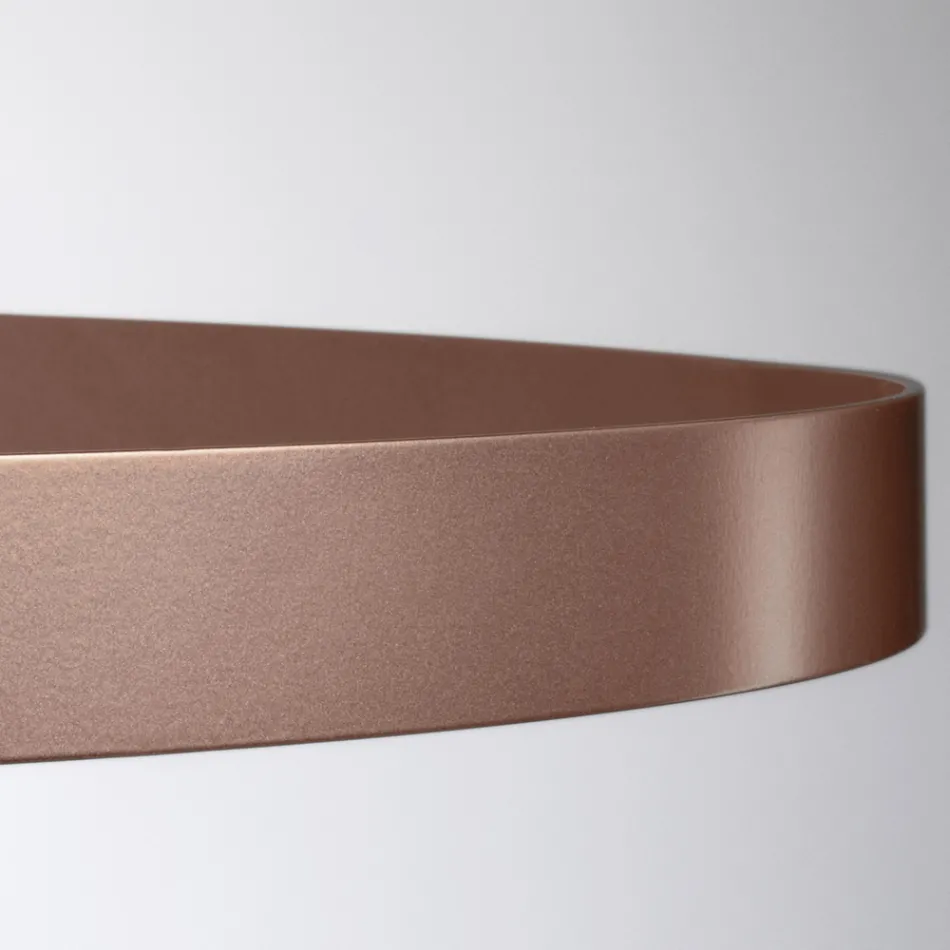 Żyrandol z korpusem szklanym i 3 aluminiowymi kółkami - Clara Viadurini