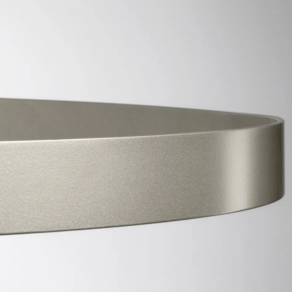 Żyrandol ze szklanym korpusem i 6 aluminiowymi kółkami - Clara Viadurini