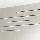 Żyrandol z poziomymi diodami LED z metalu i regulowanymi przewodami - pomarańczowy Viadurini