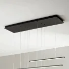 Żyrandol z poziomymi diodami LED z metalu i regulowanymi przewodami - pomarańczowy Viadurini