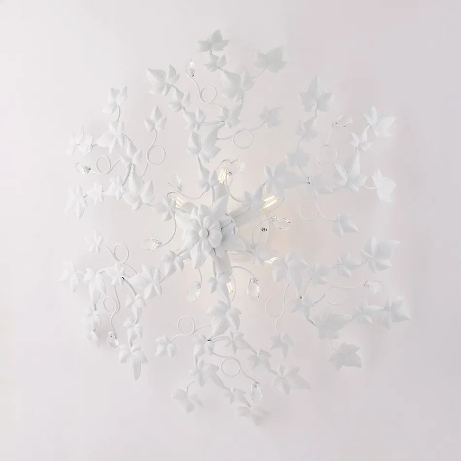 Kryształowy żyrandol wiszący, który podkreśli jasne wnętrza – Orchidea Viadurini