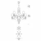 Żyrandol ze szkła weneckiego 12 lamp, Made in Italy - Milagros Viadurini