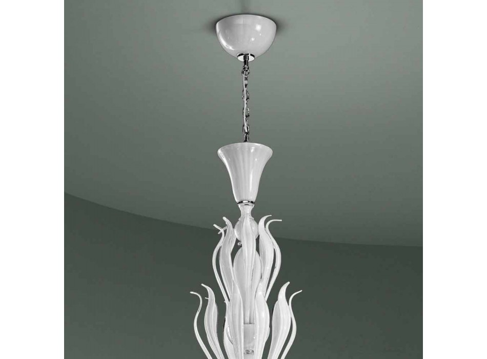 Żyrandol ze szkła weneckiego 12 świateł Ręcznie robiony we Włoszech - Agustina Viadurini