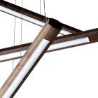 Lampa design 4 punktowa z drewna Grilli York wykonana we Wloszech Viadurini