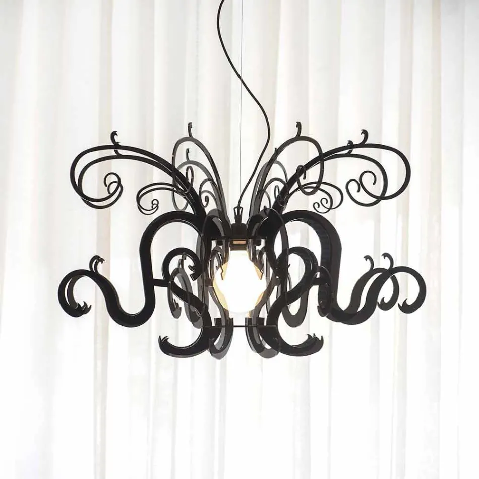 Nowoczesny żyrandol z pleksi, produkowany we Włoszech, Malito Viadurini