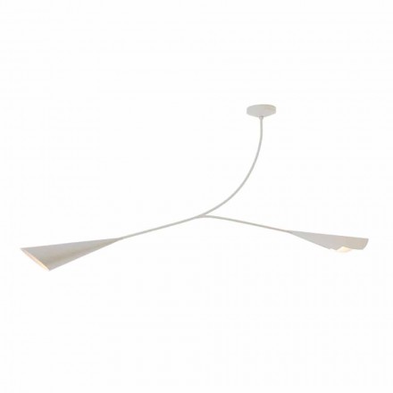 Ręcznie robiony żyrandol ze stali malowanej na biało Made in Italy - Elica Viadurini