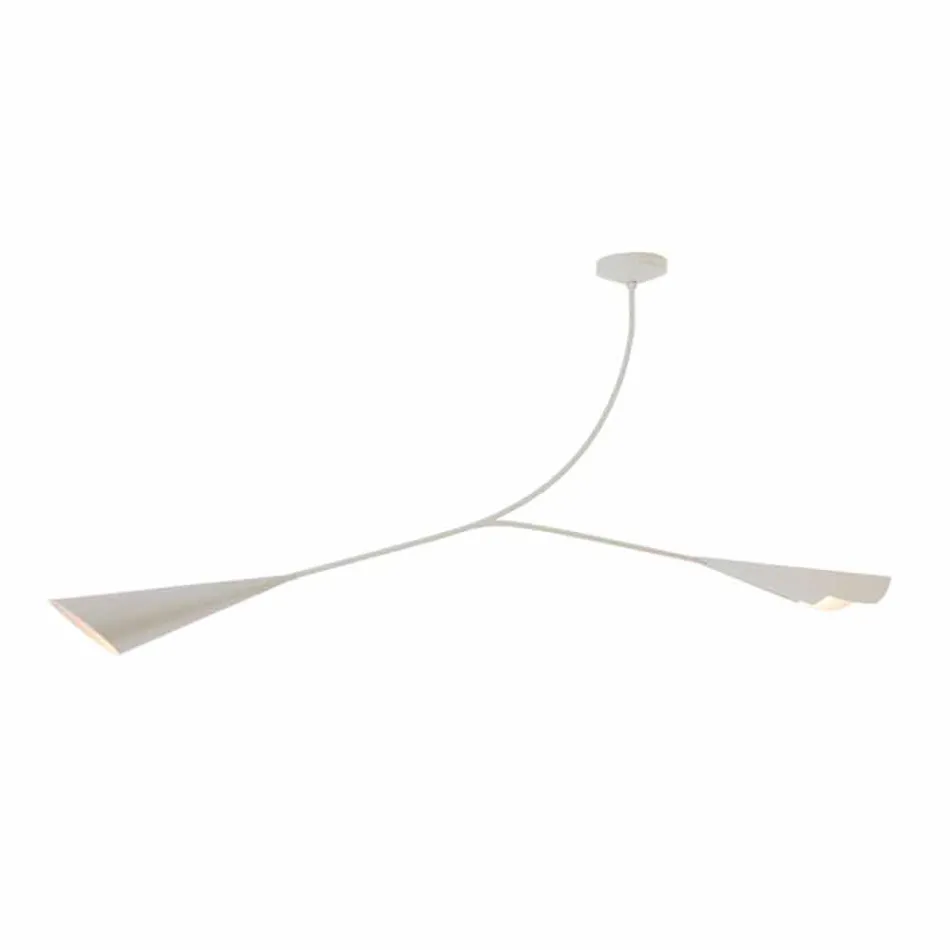 Ręcznie robiony żyrandol ze stali malowanej na biało Made in Italy - Elica Viadurini